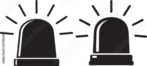 Emergency siren silhouette vector illustration