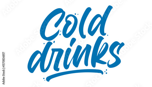 Cold drinks lettering inscription by hand. Vector EPS10