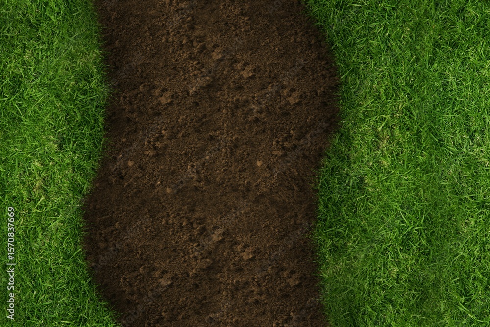 Obraz premium Vertical line crossing grass