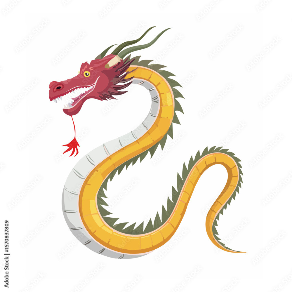 Fototapeta premium Majestic Chinese Dragon Illustration for Cultural Celebrations