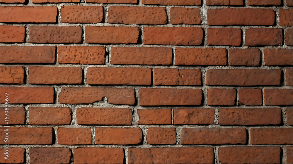 Obraz premium Rustic Red Brick Wall with White Mortar