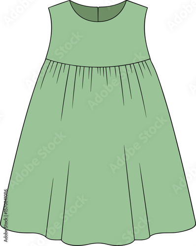 green dress design, simple, clean, fashion clip art preview