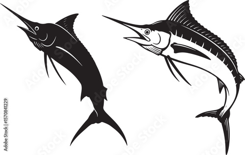 Marlin fish silhouette vector illustration