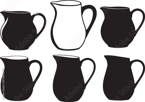 Milk pitcher silhouette vector illustration