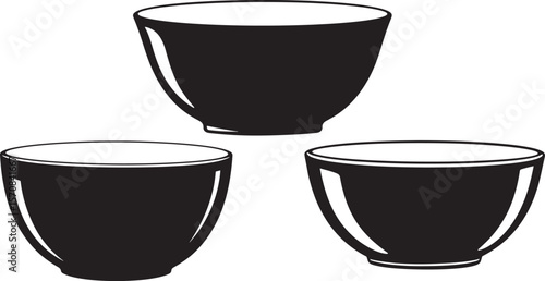 Mixing bowl silhouette vector illustration