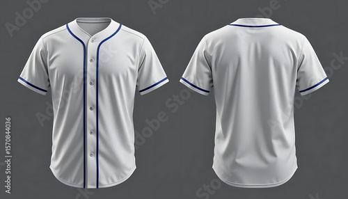 Baseball Jersey Display Front and Back on Neutral Background