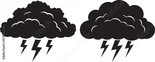 Storm cloud silhouette vector illustration