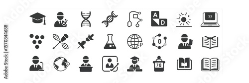 Education, Science and Learning Icons, Knowledge and Technology Concept Pack