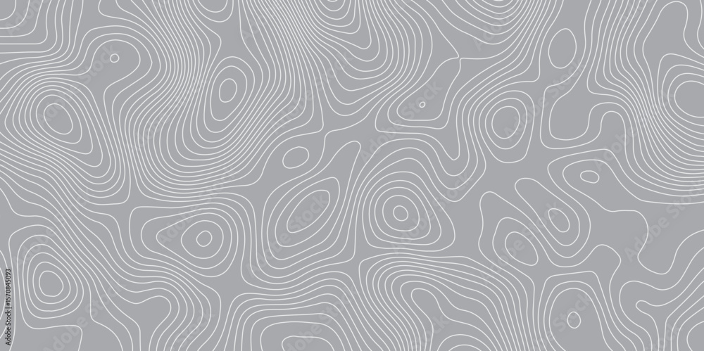 Fototapeta premium A subtle, abstract background featuring a continuous pattern of thin, organic, wavy lines resembling topographical maps or wood grain, rendered in shades of light grey and off-white. 