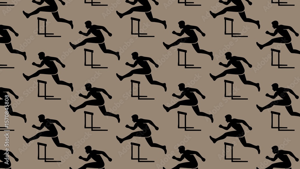 Fototapeta premium Vector seamless hurdles pattern 