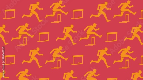 Vector seamless hurdles pattern 