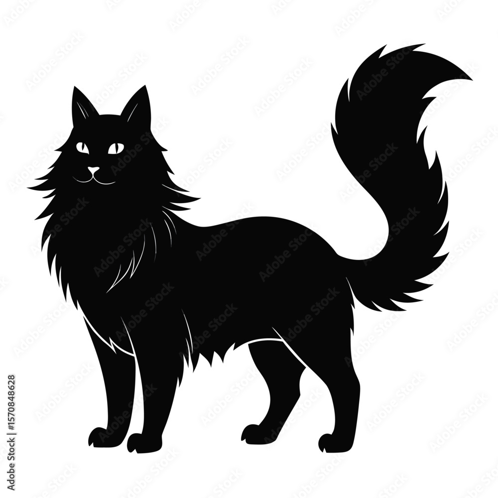 Fototapeta premium black cat vector illustration
