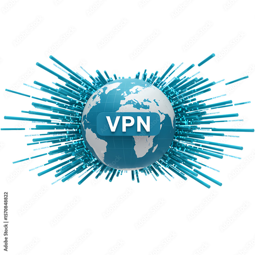 Fototapeta premium Unlock Global Access: Stunning VPN Visual