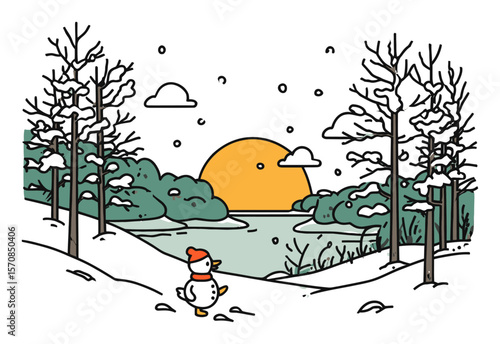 Cheerful Child Skateboarding with Pigeons in a Vibrant Urban Setting