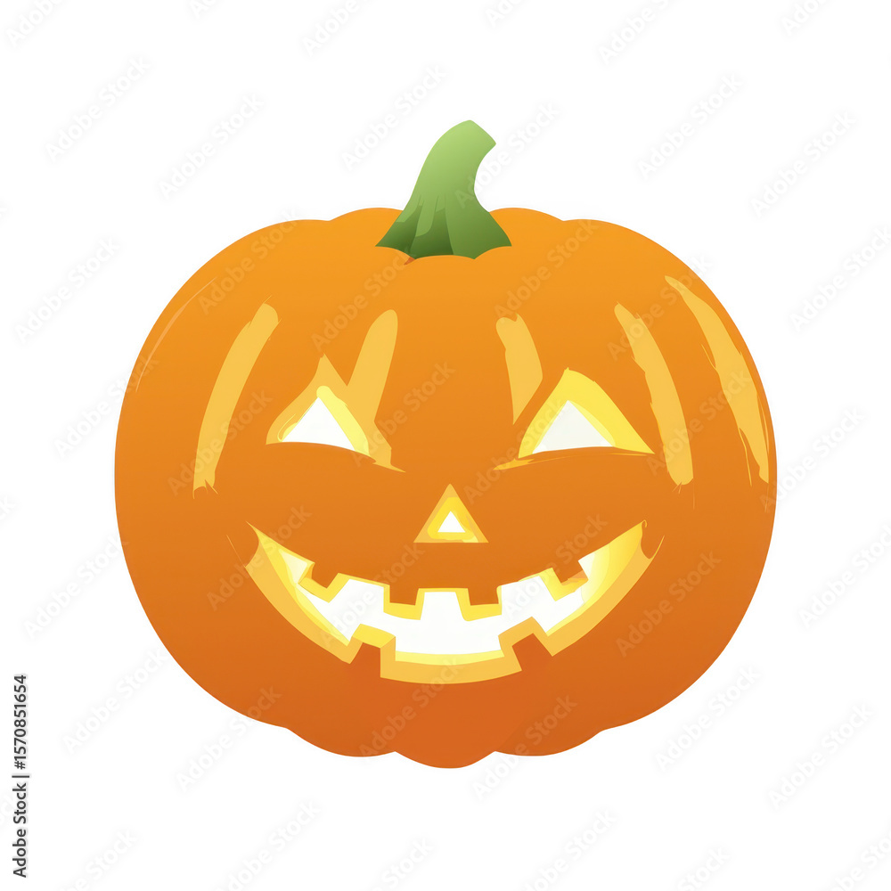 Scary jack o lantern halloween pumpkin with glowing face isolated on transparent background Scary jack o lantern halloween pumpkin with glowing face isolated on transparent background