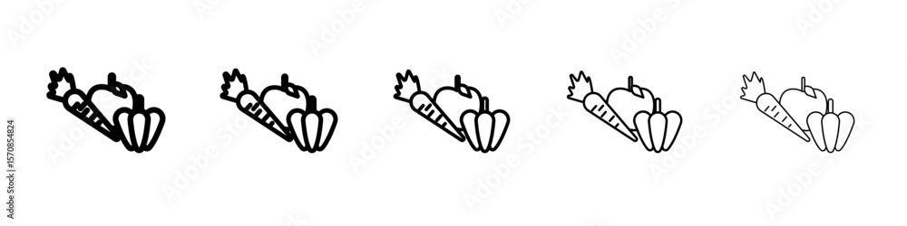 Obraz premium Fruits and vegetables icon outline simple illustration isolated