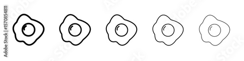 Fried Egg icon outline simple illustration isolated