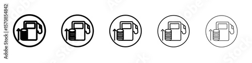 Fuel price increase icon outline simple illustration isolated