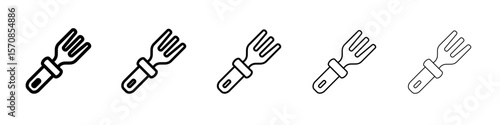 Garden fork icon outline simple illustration isolated