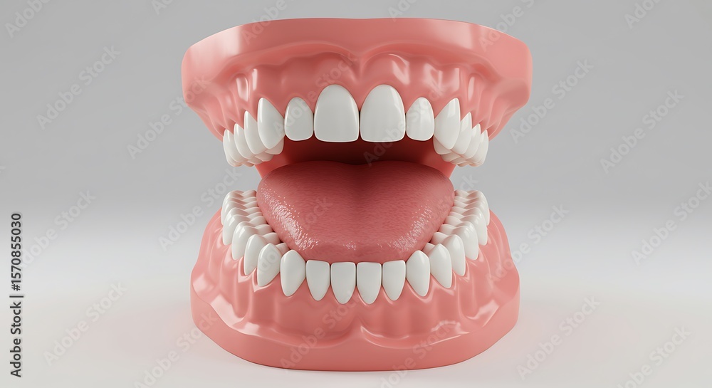 Fototapeta premium Dental Model Showing Healthy Teeth and Tongue for Educational Purposes
