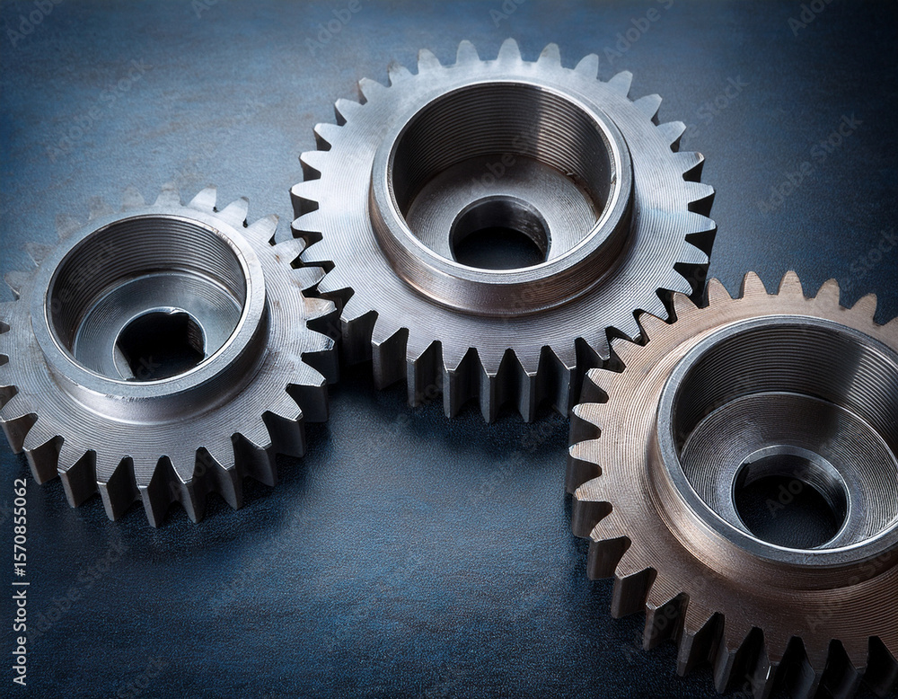 Close-Up of Industrial Gears Against a Vibrant plain Background Close-Up of Industrial Gears Against a Vibrant plain Background