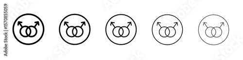 Gay icon outline simple illustration isolated
