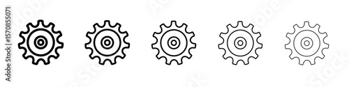 Gear Icon outline simple illustration isolated