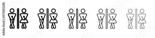 Girls and boys restroom sign outline simple illustration isolated