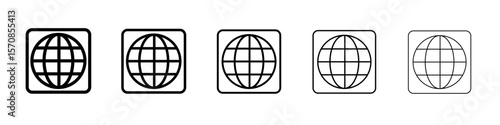globe icon outline simple illustration isolated