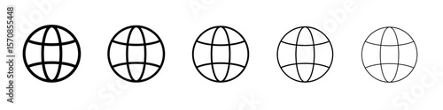 globe icon outline simple illustration isolated