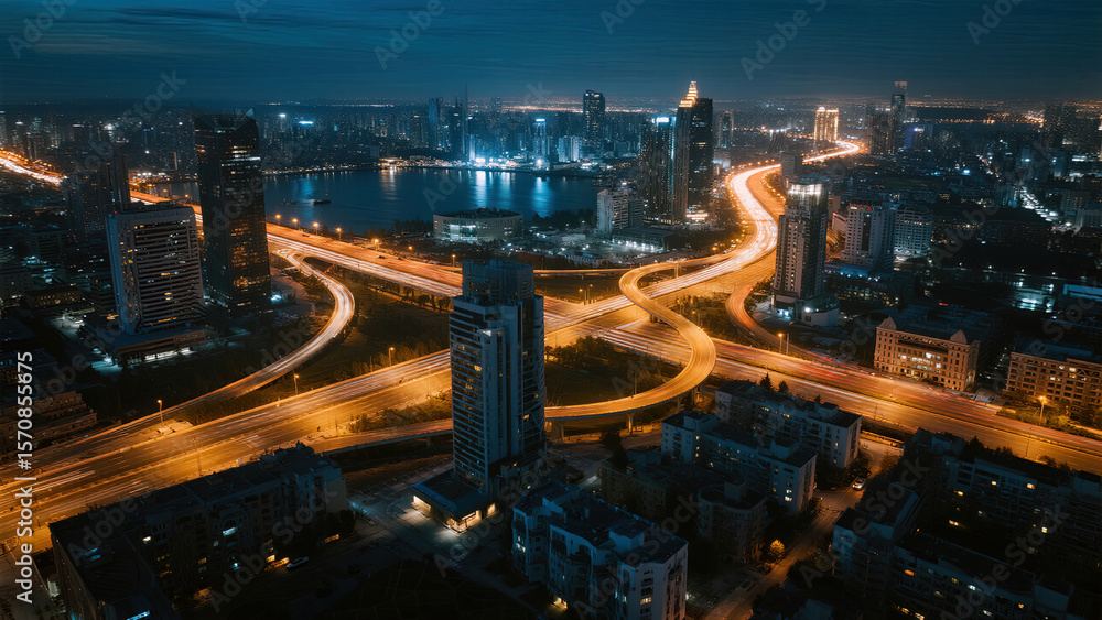 Fototapeta premium traffic in hong kong at night