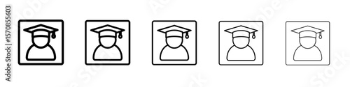 Graduation icon outline simple illustration isolated
