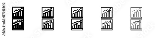 graph chart icon outline simple illustration isolated