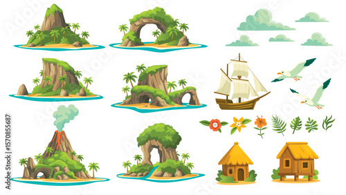 Tropical Island Cartoon Original Collection