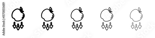 Gravity icon outline simple illustration isolated