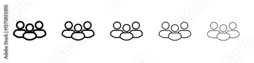 Group icon outline simple illustration isolated