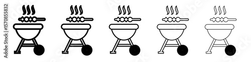 Grill icon outline simple illustration isolated