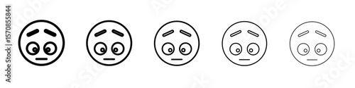 Guilty face emoji icon outline simple illustration isolated