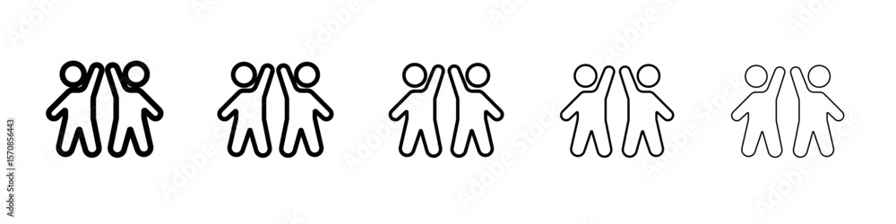 Obraz premium happy people icon outline simple illustration isolated