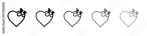Heard heart note icon outline simple illustration isolated