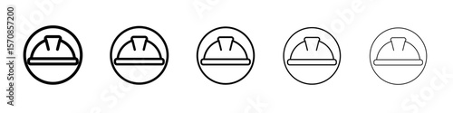 Helmet icon outline simple illustration isolated