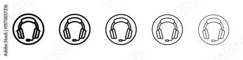 Helpdesk Headphone icon outline simple illustration isolated