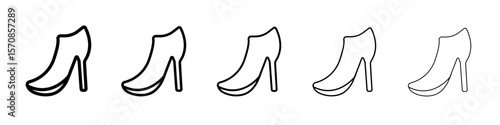 high heel shoes icon outline simple illustration isolated