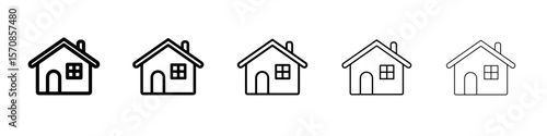 Home icon outline simple illustration isolated