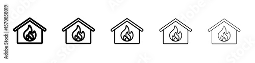 House on fire icon outline simple illustration isolated