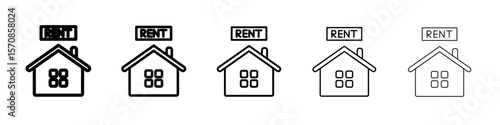 House rent icon outline simple illustration isolated