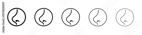 Human nose icon outline simple illustration isolated