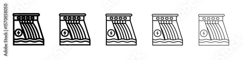 Hydroelectric dam icon outline simple illustration isolated