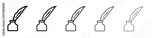 Ink and quill icon outline simple illustration isolated