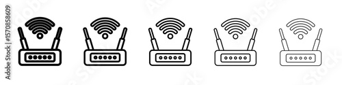 internet router icon outline simple illustration isolated